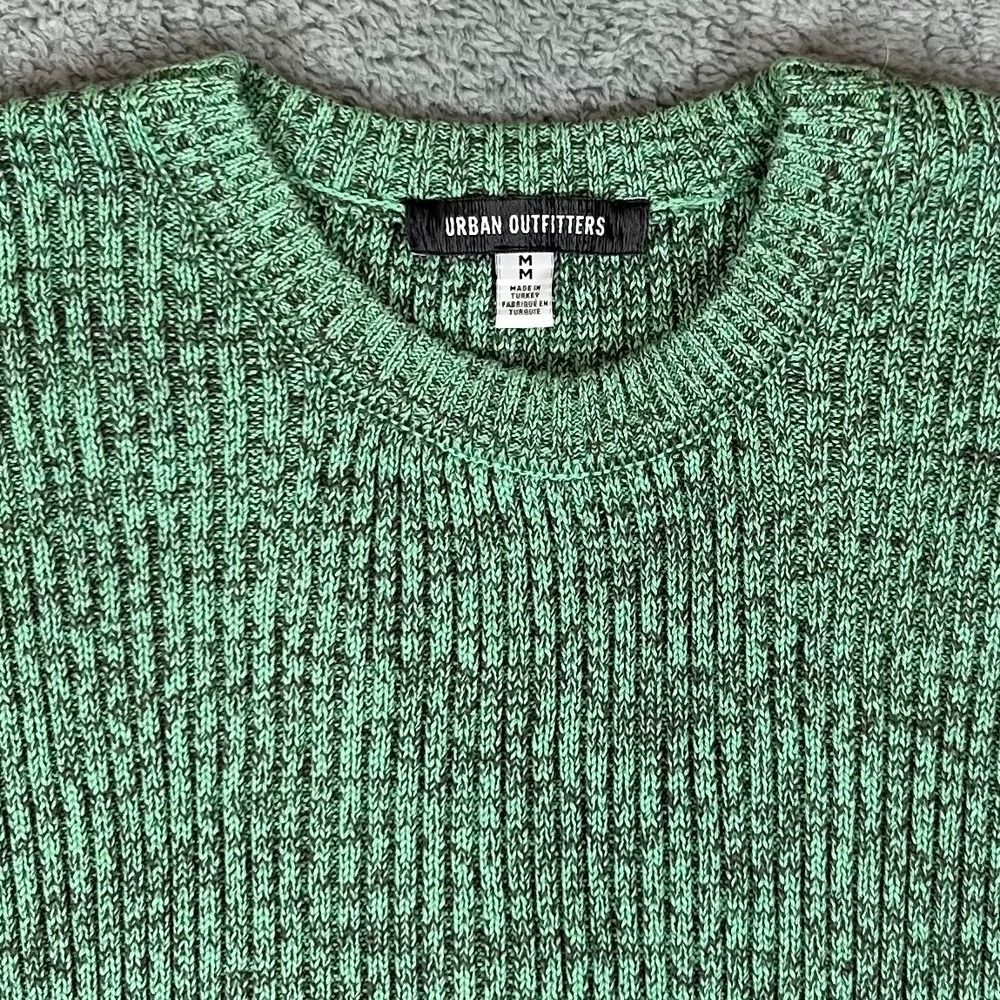 Urban Outfitters Womens Green Marled Ribbed Knit Crewneck Sweater Size M